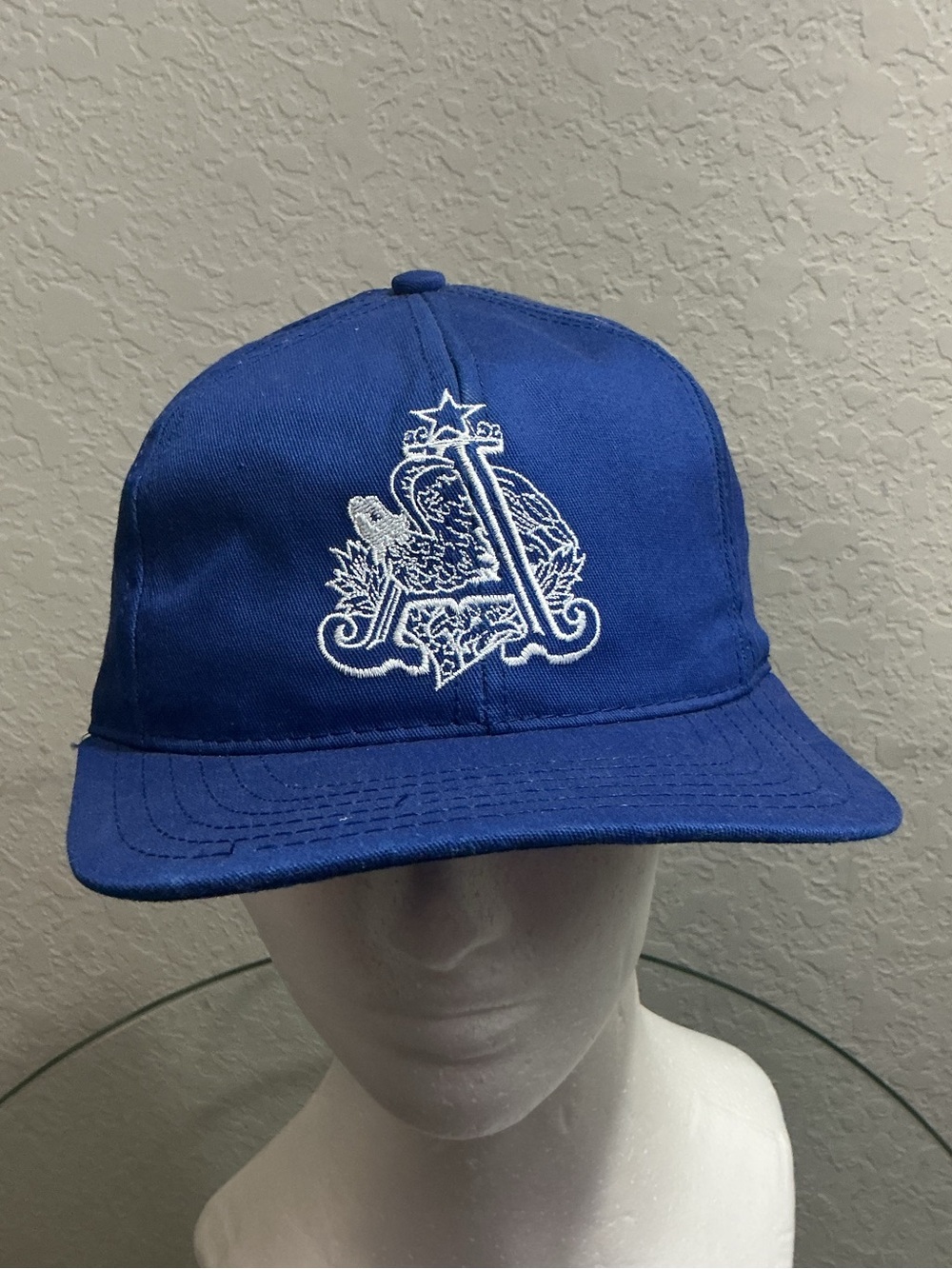 Vintage Anheuser Busch Eagle Logo Snapback Hat Made in USA Royal Blue